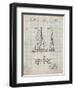 PP216-Antique Grid Parchment Schlumpf Sailboat Patent Poster-Cole Borders-Framed Giclee Print