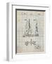 PP216-Antique Grid Parchment Schlumpf Sailboat Patent Poster-Cole Borders-Framed Giclee Print