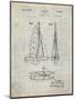 PP216-Antique Grid Parchment Schlumpf Sailboat Patent Poster-Cole Borders-Mounted Giclee Print