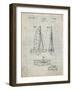 PP216-Antique Grid Parchment Schlumpf Sailboat Patent Poster-Cole Borders-Framed Giclee Print