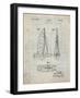 PP216-Antique Grid Parchment Schlumpf Sailboat Patent Poster-Cole Borders-Framed Giclee Print