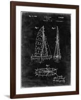 PP216-Black Grunge Schlumpf Sailboat Patent Poster-Cole Borders-Framed Giclee Print