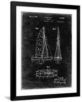 PP216-Black Grunge Schlumpf Sailboat Patent Poster-Cole Borders-Framed Giclee Print