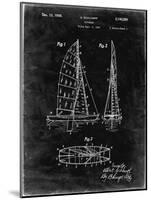 PP216-Black Grunge Schlumpf Sailboat Patent Poster-Cole Borders-Mounted Giclee Print