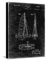 PP216-Black Grunge Schlumpf Sailboat Patent Poster-Cole Borders-Stretched Canvas