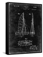 PP216-Black Grunge Schlumpf Sailboat Patent Poster-Cole Borders-Framed Stretched Canvas