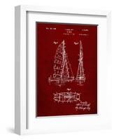 PP216-Burgundy Schlumpf Sailboat Patent Poster-Cole Borders-Framed Giclee Print