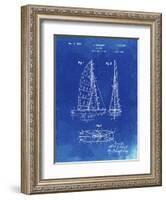 PP216-Faded Blueprint Schlumpf Sailboat Patent Poster-Cole Borders-Framed Giclee Print