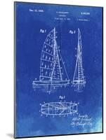 PP216-Faded Blueprint Schlumpf Sailboat Patent Poster-Cole Borders-Mounted Giclee Print
