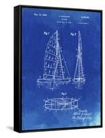 PP216-Faded Blueprint Schlumpf Sailboat Patent Poster-Cole Borders-Framed Stretched Canvas