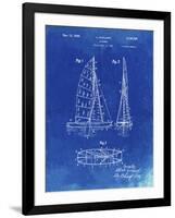 PP216-Faded Blueprint Schlumpf Sailboat Patent Poster-Cole Borders-Framed Giclee Print