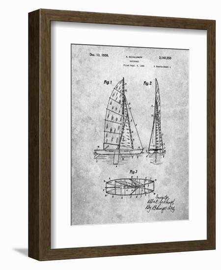 PP216-Slate Schlumpf Sailboat Patent Poster-Cole Borders-Framed Giclee Print