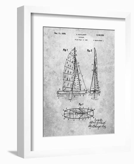 PP216-Slate Schlumpf Sailboat Patent Poster-Cole Borders-Framed Giclee Print