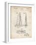 PP216-Vintage Parchment Schlumpf Sailboat Patent Poster-Cole Borders-Framed Giclee Print