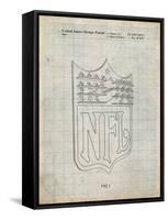 PP217-Antique Grid Parchment NFL Display Patent Poster-Cole Borders-Framed Stretched Canvas