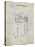 PP217-Antique Grid Parchment NFL Display Patent Poster-Cole Borders-Stretched Canvas