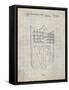 PP217-Antique Grid Parchment NFL Display Patent Poster-Cole Borders-Framed Stretched Canvas