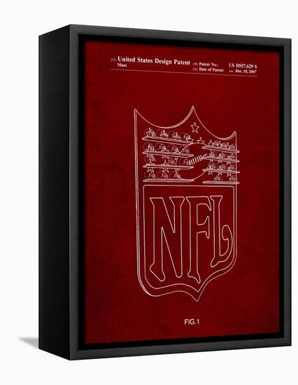 PP217-Burgundy NFL Display Patent Poster-Cole Borders-Framed Stretched Canvas