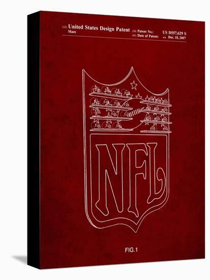 PP217-Burgundy NFL Display Patent Poster-Cole Borders-Stretched Canvas