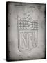 PP217-Faded Grey NFL Display Patent Poster-Cole Borders-Stretched Canvas