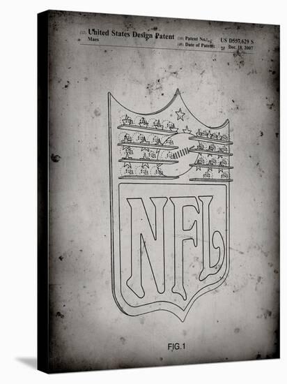 PP217-Faded Grey NFL Display Patent Poster-Cole Borders-Stretched Canvas