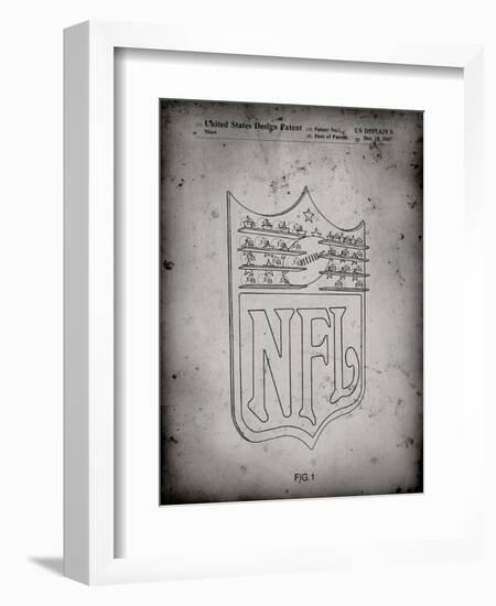 PP217-Faded Grey NFL Display Patent Poster-Cole Borders-Framed Giclee Print