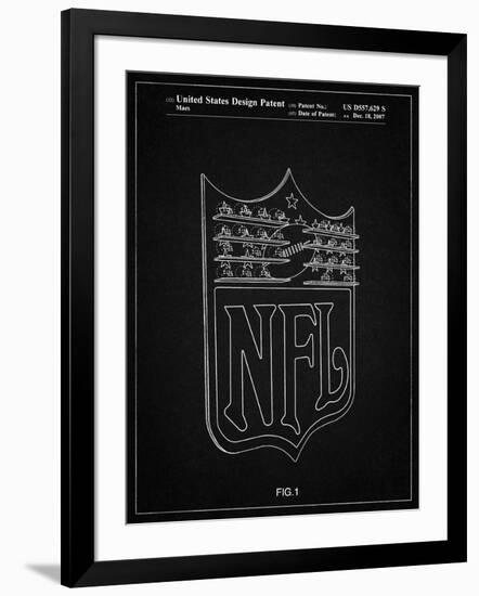 PP217-Vintage Black NFL Display Patent Poster-Cole Borders-Framed Giclee Print