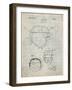 PP218-Antique Grid Parchment Football Helmet 1925 Patent Poster-Cole Borders-Framed Giclee Print