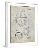 PP218-Antique Grid Parchment Football Helmet 1925 Patent Poster-Cole Borders-Framed Giclee Print