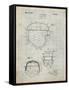 PP218-Antique Grid Parchment Football Helmet 1925 Patent Poster-Cole Borders-Framed Stretched Canvas