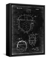 PP218-Black Grunge Football Helmet 1925 Patent Poster-Cole Borders-Framed Stretched Canvas