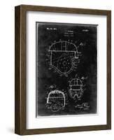 PP218-Black Grunge Football Helmet 1925 Patent Poster-Cole Borders-Framed Giclee Print