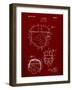 PP218-Burgundy Football Helmet 1925 Patent Poster-Cole Borders-Framed Giclee Print