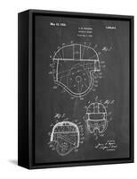 PP218-Chalkboard Football Helmet 1925 Patent Poster-Cole Borders-Framed Stretched Canvas