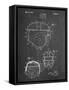 PP218-Chalkboard Football Helmet 1925 Patent Poster-Cole Borders-Framed Stretched Canvas