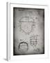 PP218-Faded Grey Football Helmet 1925 Patent Poster-Cole Borders-Framed Giclee Print