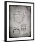 PP218-Faded Grey Football Helmet 1925 Patent Poster-Cole Borders-Framed Giclee Print