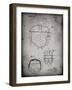 PP218-Faded Grey Football Helmet 1925 Patent Poster-Cole Borders-Framed Giclee Print