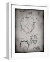 PP218-Faded Grey Football Helmet 1925 Patent Poster-Cole Borders-Framed Giclee Print