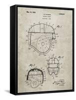 PP218-Sandstone Football Helmet 1925 Patent Poster-Cole Borders-Framed Stretched Canvas
