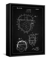 PP218-Vintage Black Football Helmet 1925 Patent Poster-Cole Borders-Framed Stretched Canvas