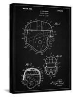 PP218-Vintage Black Football Helmet 1925 Patent Poster-Cole Borders-Stretched Canvas