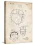 PP218-Vintage Parchment Football Helmet 1925 Patent Poster-Cole Borders-Stretched Canvas