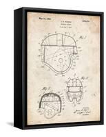 PP218-Vintage Parchment Football Helmet 1925 Patent Poster-Cole Borders-Framed Stretched Canvas