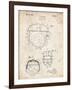 PP218-Vintage Parchment Football Helmet 1925 Patent Poster-Cole Borders-Framed Giclee Print