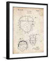 PP218-Vintage Parchment Football Helmet 1925 Patent Poster-Cole Borders-Framed Giclee Print