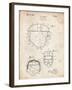 PP218-Vintage Parchment Football Helmet 1925 Patent Poster-Cole Borders-Framed Giclee Print