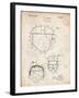 PP218-Vintage Parchment Football Helmet 1925 Patent Poster-Cole Borders-Framed Giclee Print