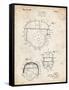 PP218-Vintage Parchment Football Helmet 1925 Patent Poster-Cole Borders-Framed Stretched Canvas