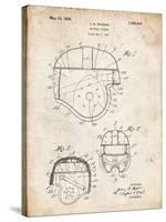 PP218-Vintage Parchment Football Helmet 1925 Patent Poster-Cole Borders-Stretched Canvas